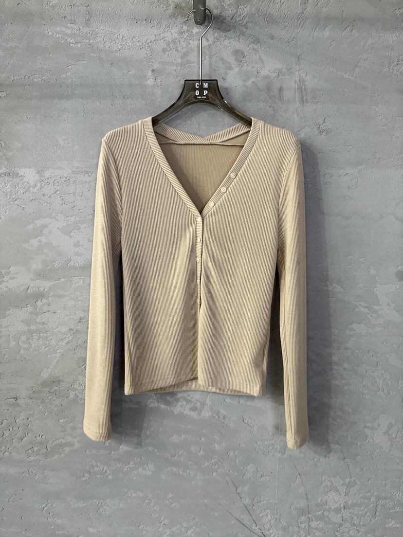 COME OPEN/HAPER東大門代購女裝新品人氣時尚長袖T恤紐扣COME OPEN/HAPER長袖T恤圖色2