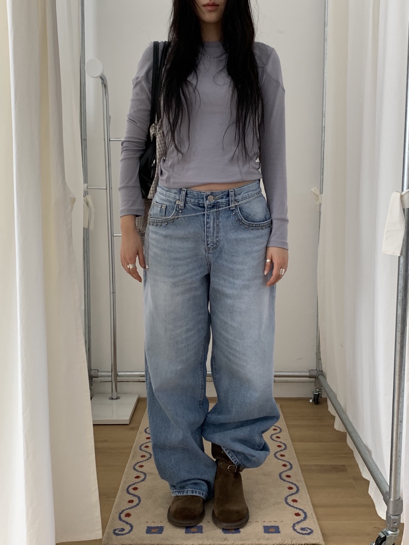 SUNDER MARKET東大門代購女裝新品26春夏推薦人氣牛仔褲SUNDER MARKET牛仔褲