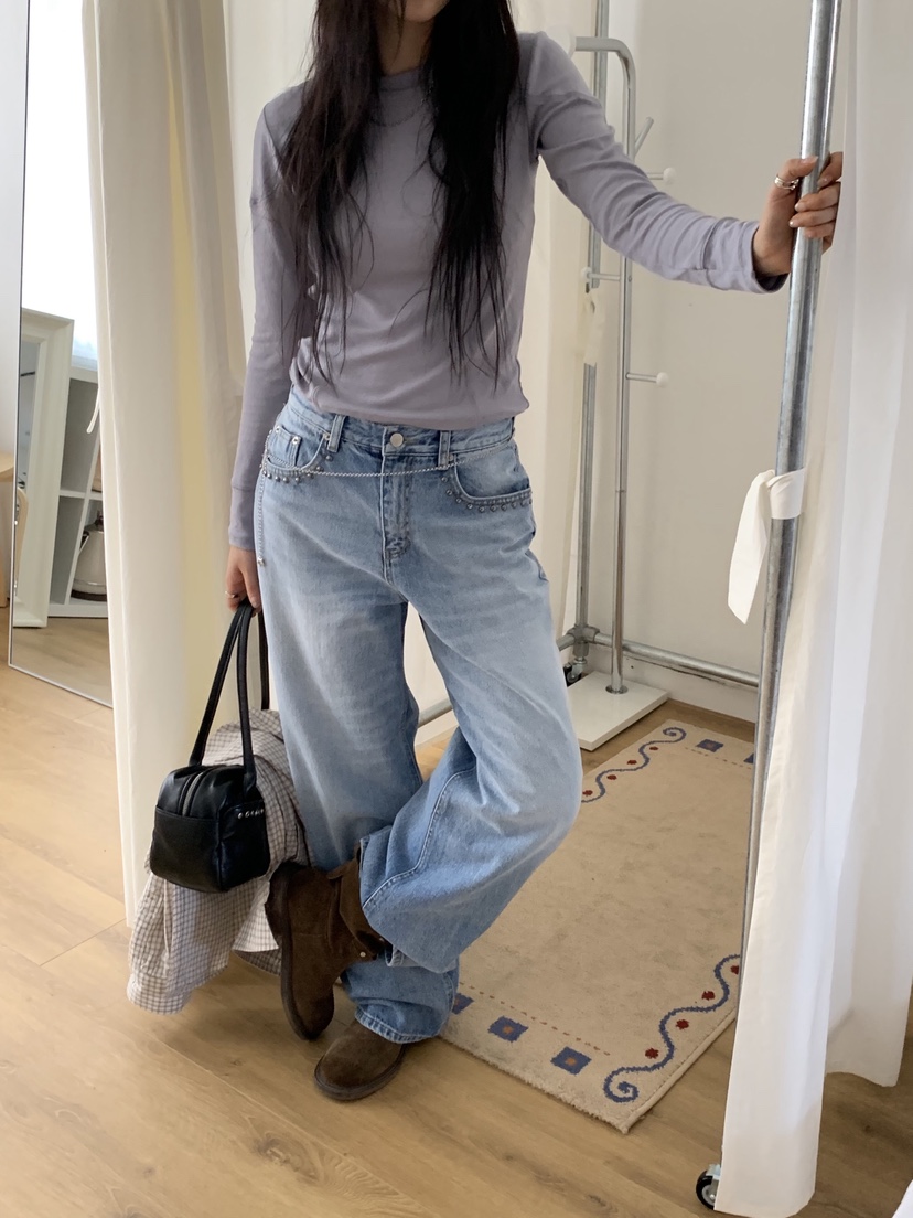 SUNDER MARKET東大門代購女裝新品26春夏推薦人氣牛仔褲SUNDER MARKET牛仔褲