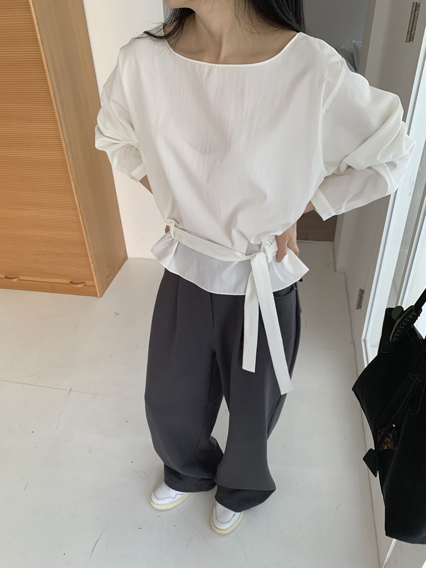 COME OPEN/HAPER韓國代購女裝新品推薦26春夏襯衫蕾絲衫腰帶COME OPEN/HAPER襯衫/蕾絲衫