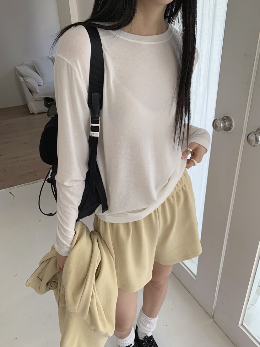 COME OPEN/HAPER韓國代購女裝新款職業休閑26春夏長袖T恤COME OPEN/HAPER長袖T恤