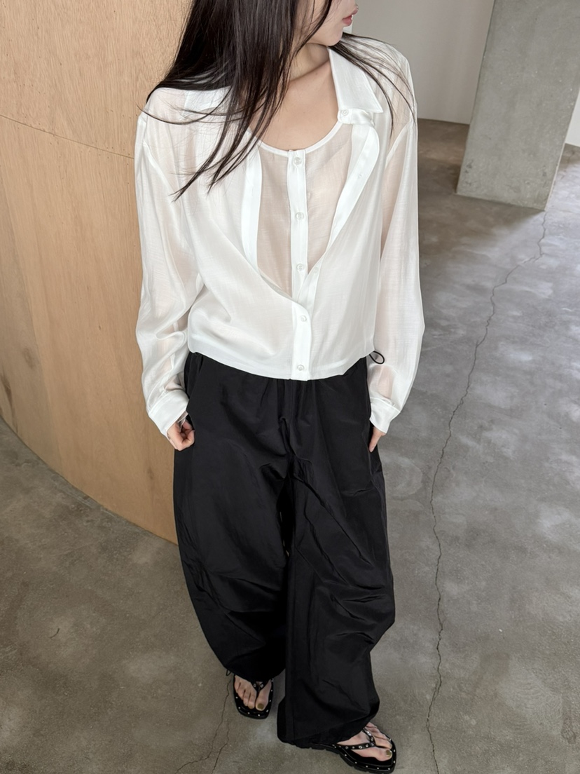 FOSET東大門直郵女士新品26春夏人氣真品襯衫蕾絲衫絲綢雙層FOSET襯衫/蕾絲衫