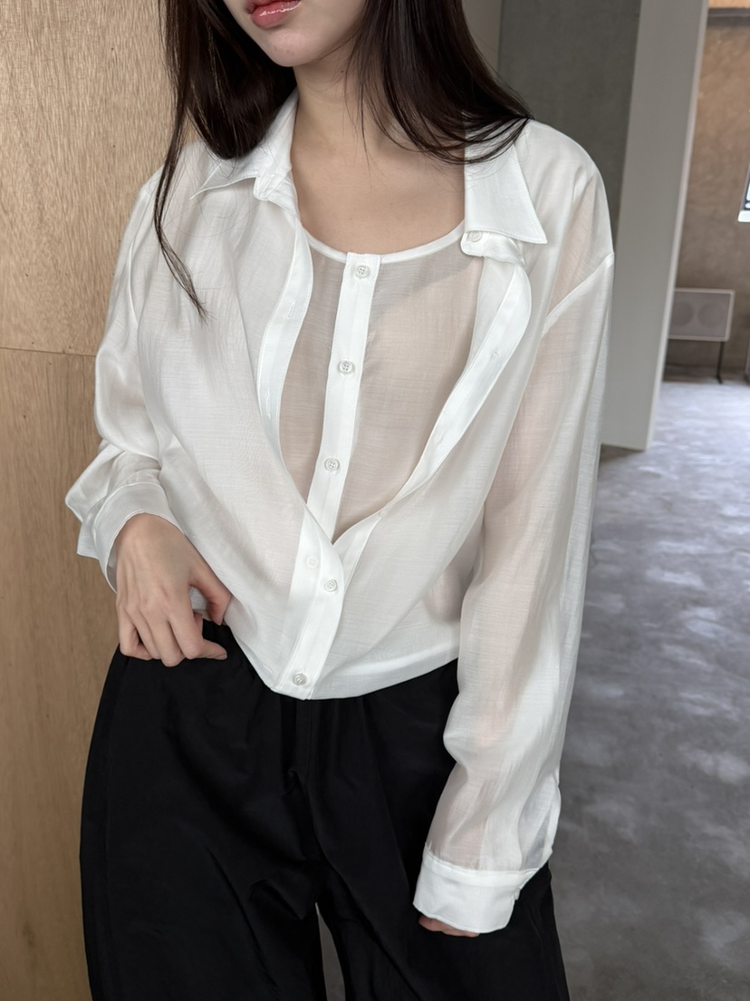 FOSET東大門直郵女士新品26春夏人氣真品襯衫蕾絲衫絲綢雙層FOSET襯衫/蕾絲衫