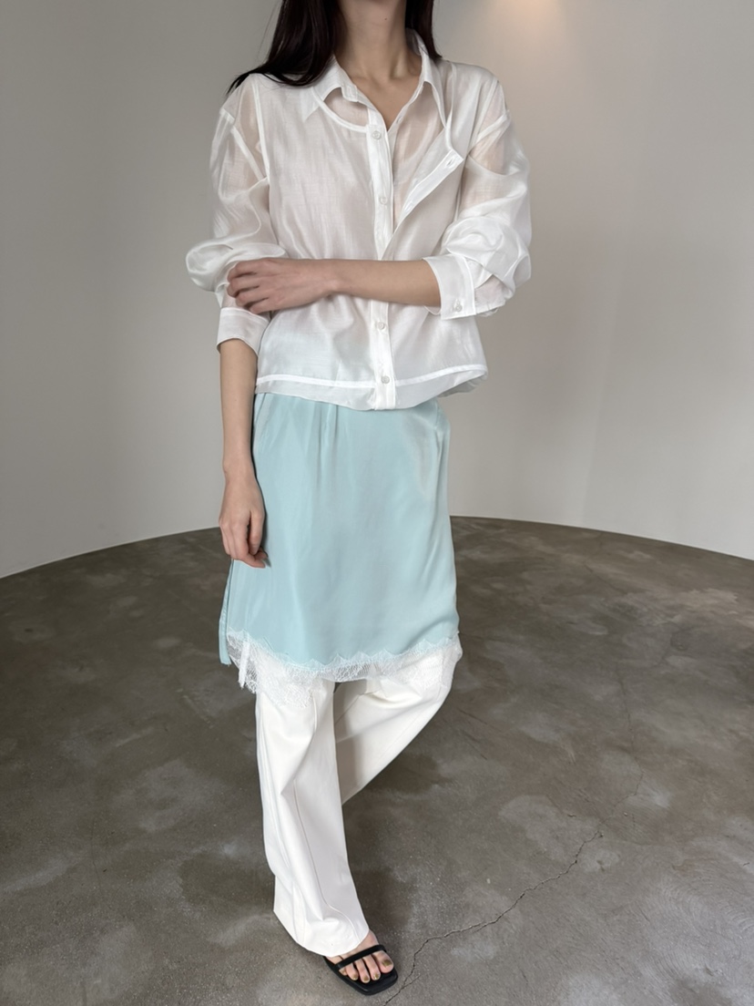 FOSET東大門直郵女士新品26春夏人氣真品襯衫蕾絲衫絲綢雙層FOSET襯衫/蕾絲衫