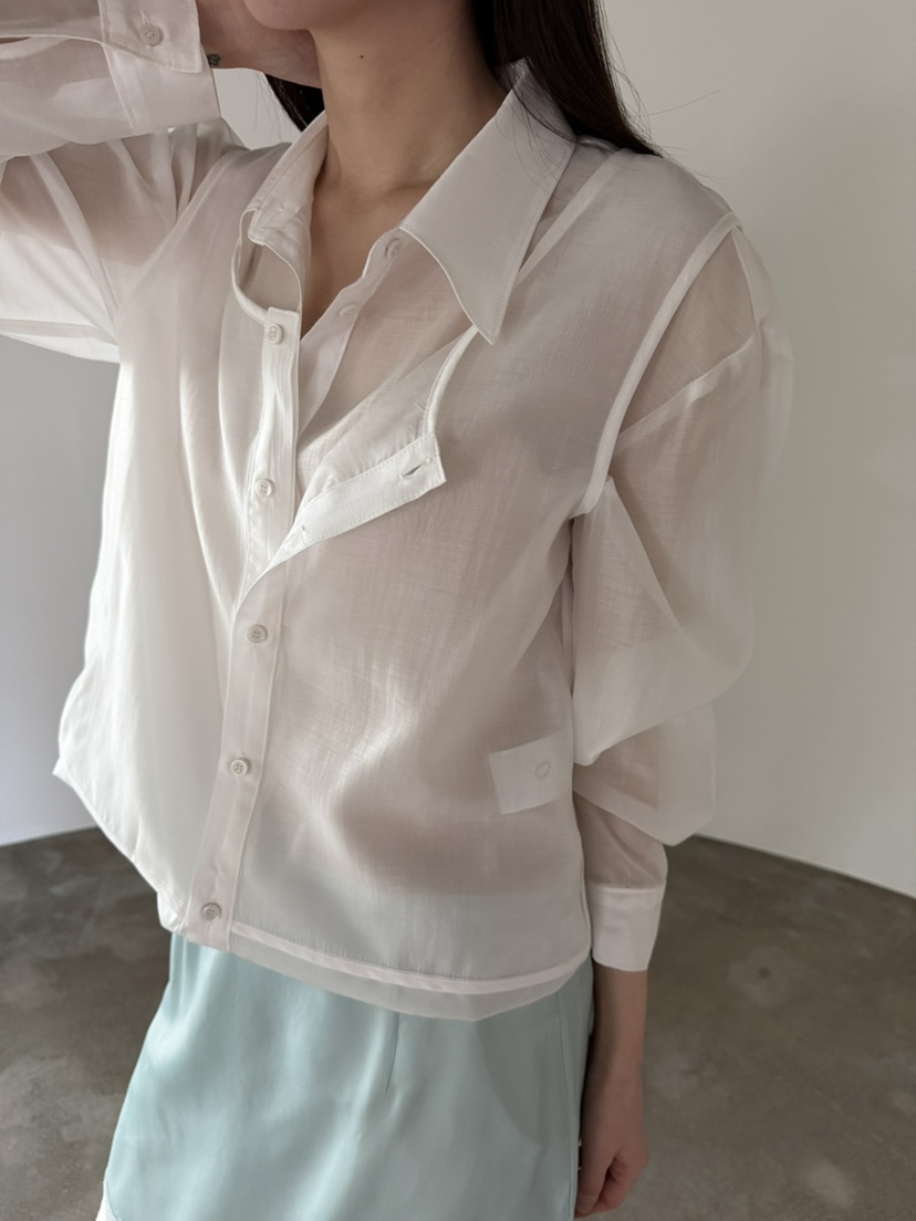 FOSET東大門直郵女士新品26春夏人氣真品襯衫蕾絲衫絲綢雙層FOSET襯衫/蕾絲衫