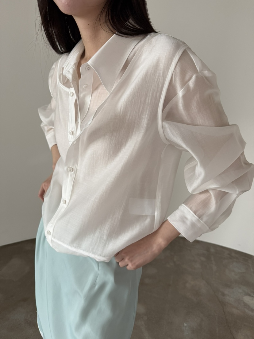 FOSET東大門直郵女士新品26春夏人氣真品襯衫蕾絲衫絲綢雙層FOSET襯衫/蕾絲衫