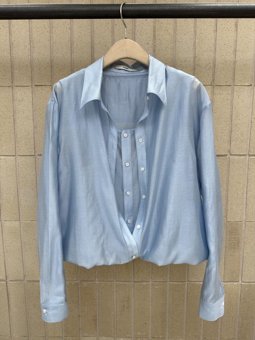FOSET東大門直郵女士新品26春夏人氣真品襯衫蕾絲衫絲綢雙層FOSET襯衫/蕾絲衫圖色2