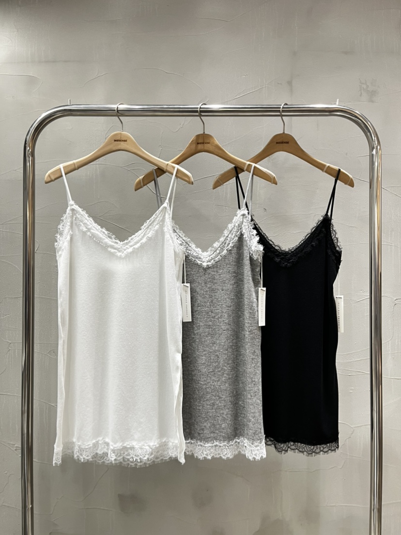 INSSENSE-A東大門代購女裝新款26春夏時尚吊帶背心蕾絲開衩INSSENSE-A吊帶/背心