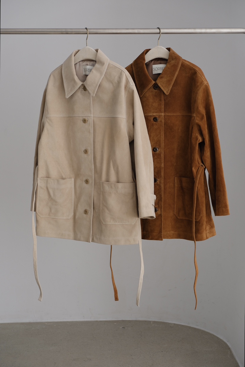 SORBET/FLAT WHITE東大門實拍女士新品真品熱賣皮衣含腰帶SORBET/FLAT WHITE皮衣