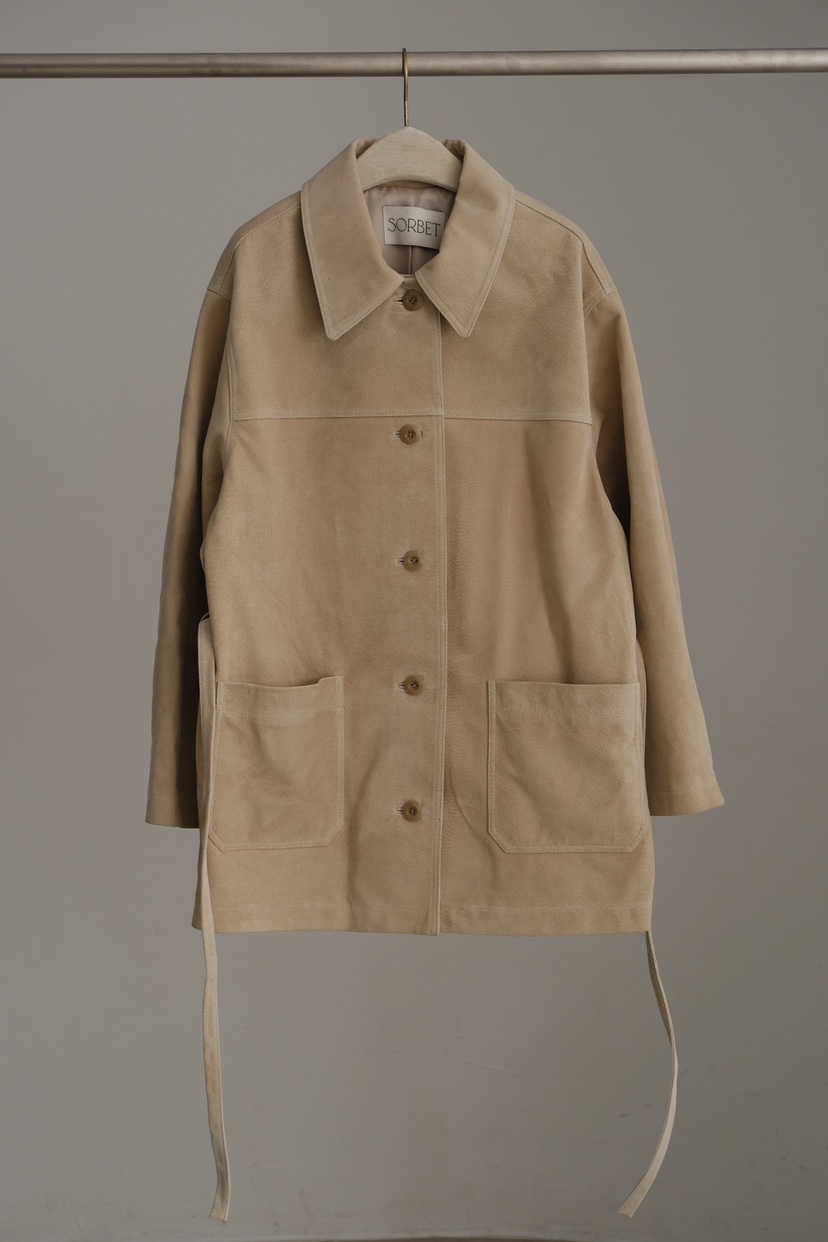 SORBET/FLAT WHITE東大門實拍女士新品真品熱賣皮衣含腰帶SORBET/FLAT WHITE皮衣