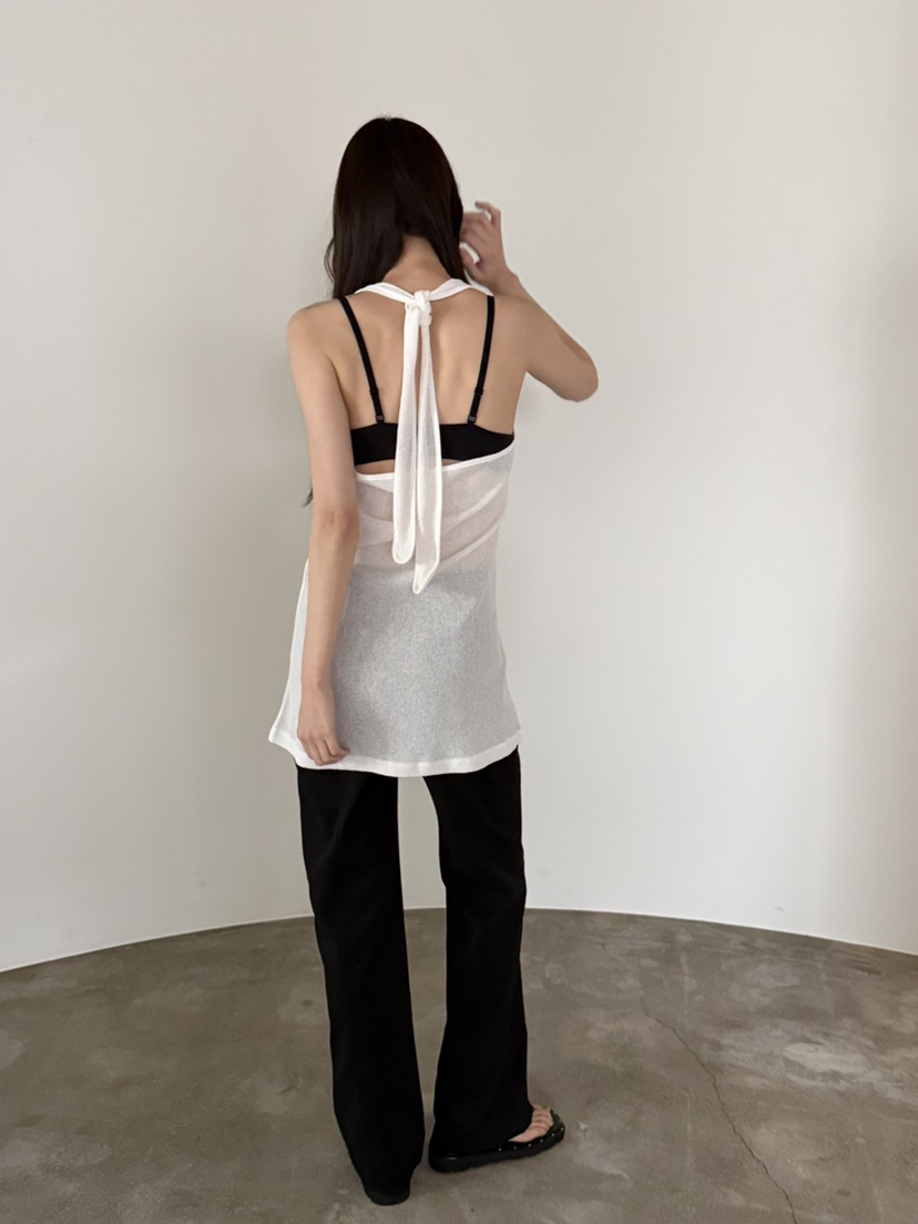 FOSET韓國直郵女士新款時尚休閑推薦26春夏吊帶背心華夫格格紋FOSET吊帶/背心