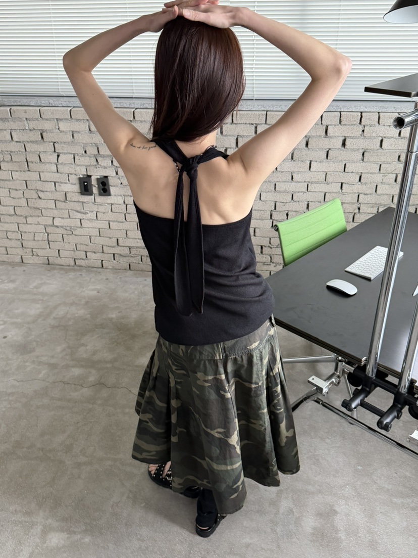 FOSET韓國直郵女士新款時尚休閑推薦26春夏吊帶背心華夫格格紋FOSET吊帶/背心