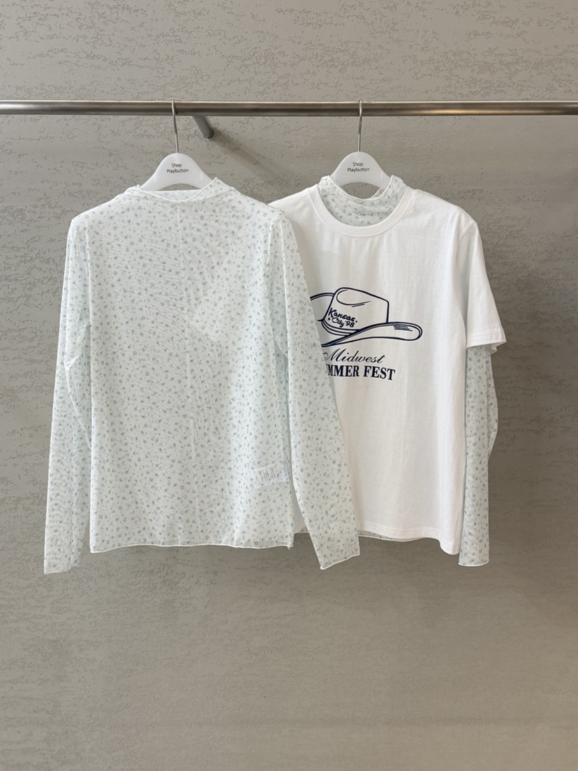 PLAYBUTTON-P東大門代購女裝新品時尚職業真品26春夏長袖T恤PLAYBUTTON長袖T恤