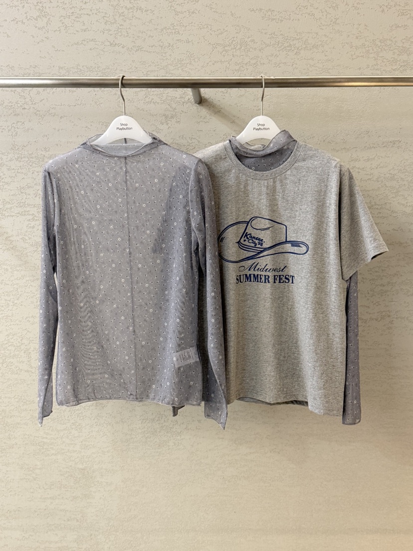 PLAYBUTTON-P東大門代購女裝新品時尚職業真品26春夏長袖T恤PLAYBUTTON長袖T恤