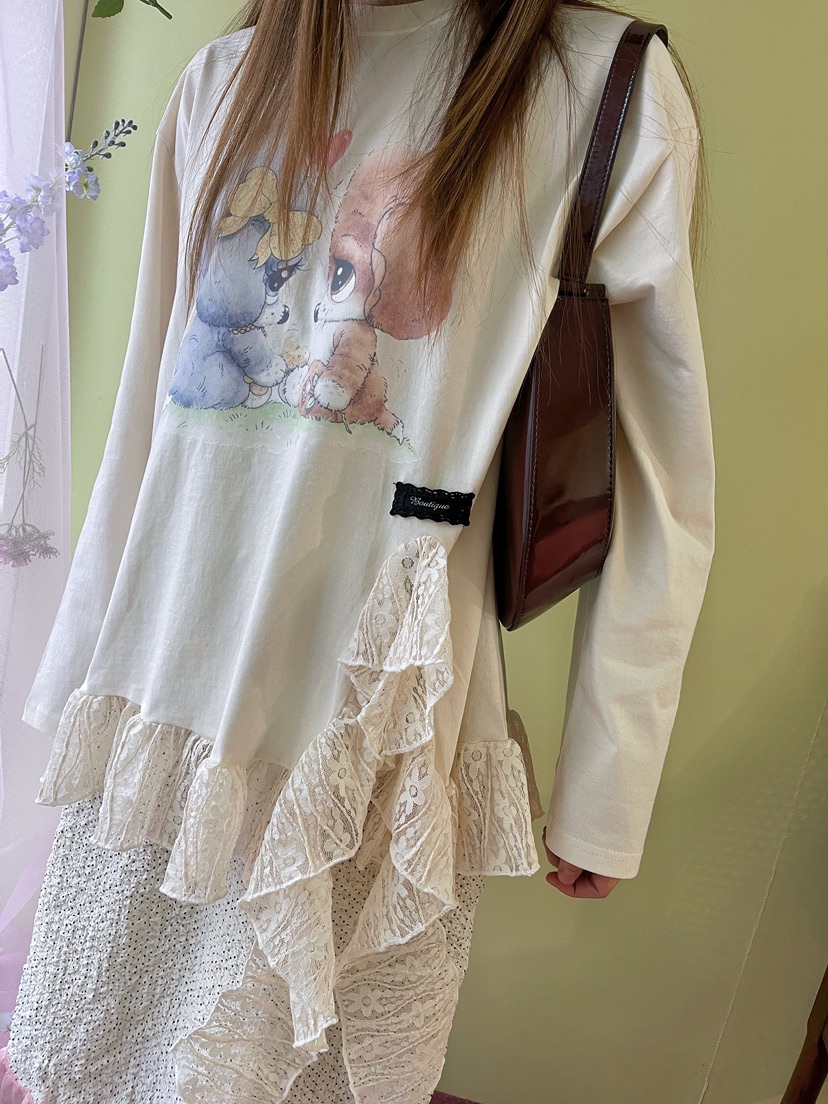 BOUTIQUE-L韓國直郵女裝新品職業休閑真品推薦人氣長袖T恤BOUTIQUE-L長袖T恤