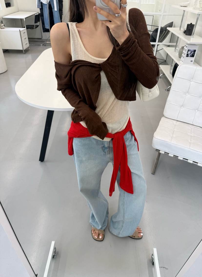 DENVER東大門代購女士新品休閑26春夏真品職業吊帶背心天絲DENVER吊帶/背心