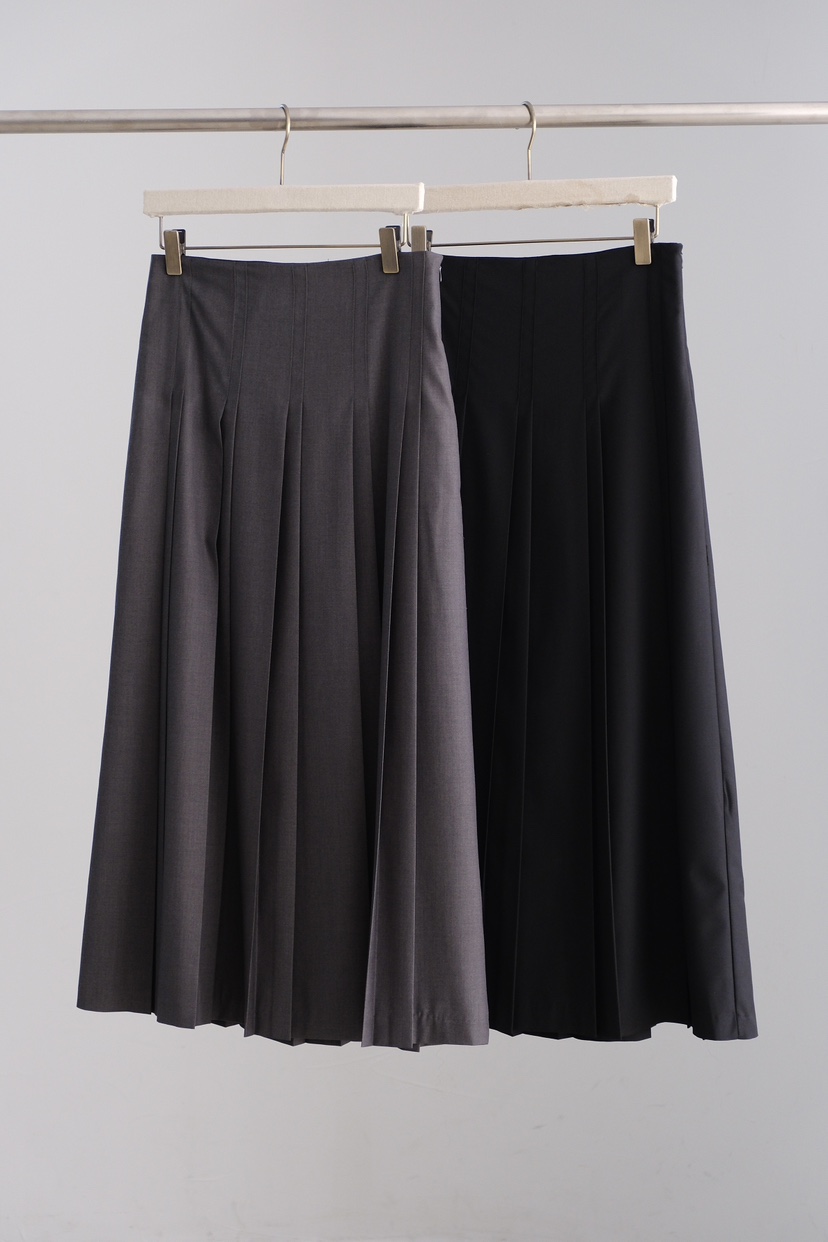 SORBET/FLAT WHITE東大門實拍女裝新款時尚熱賣長裙褶裙SORBET/FLAT WHITE長裙