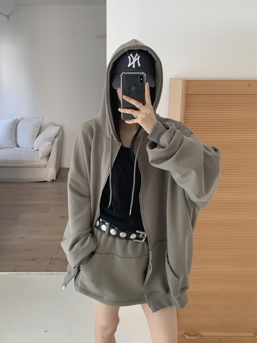 COME OPEN/HAPER韓國代購女裝新款推薦職業夾克連帽拉鏈衫COME OPEN/HAPER夾克