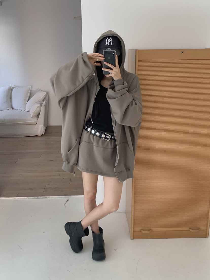 COME OPEN/HAPER韓國代購女裝新款推薦職業夾克連帽拉鏈衫COME OPEN/HAPER夾克