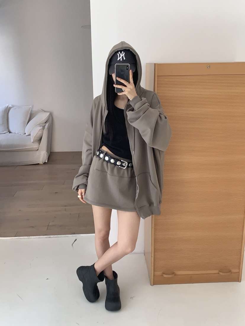 COME OPEN/HAPER韓國代購女裝新款推薦職業夾克連帽拉鏈衫COME OPEN/HAPER夾克