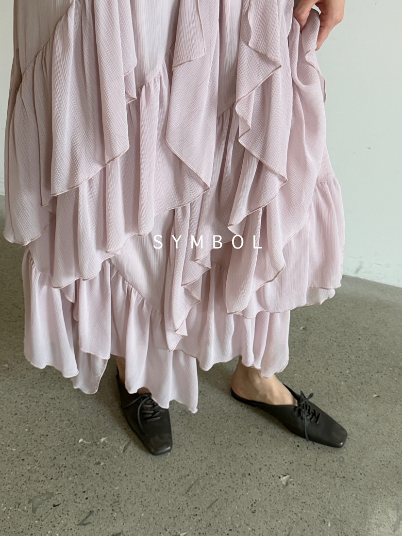 SYMBOL東大門代購女裝新品職業真品熱賣26春夏長裙不含腰帶SYMBOL長裙