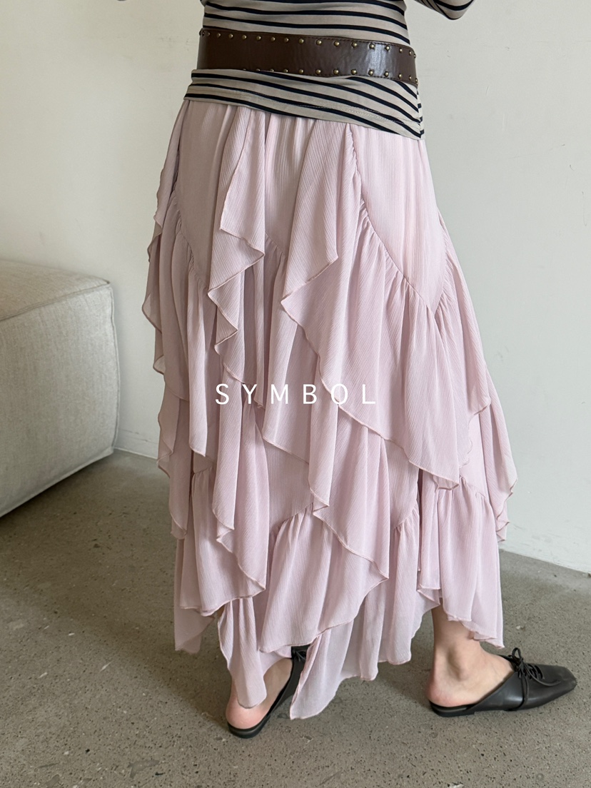 SYMBOL東大門代購女裝新品職業真品熱賣26春夏長裙不含腰帶SYMBOL長裙