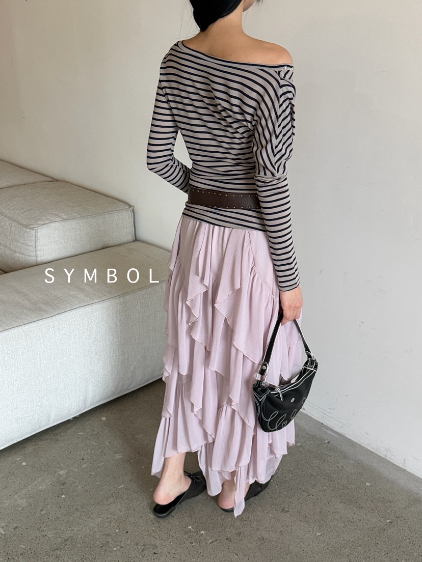 SYMBOL東大門代購女裝新品職業真品熱賣26春夏長裙不含腰帶SYMBOL長裙