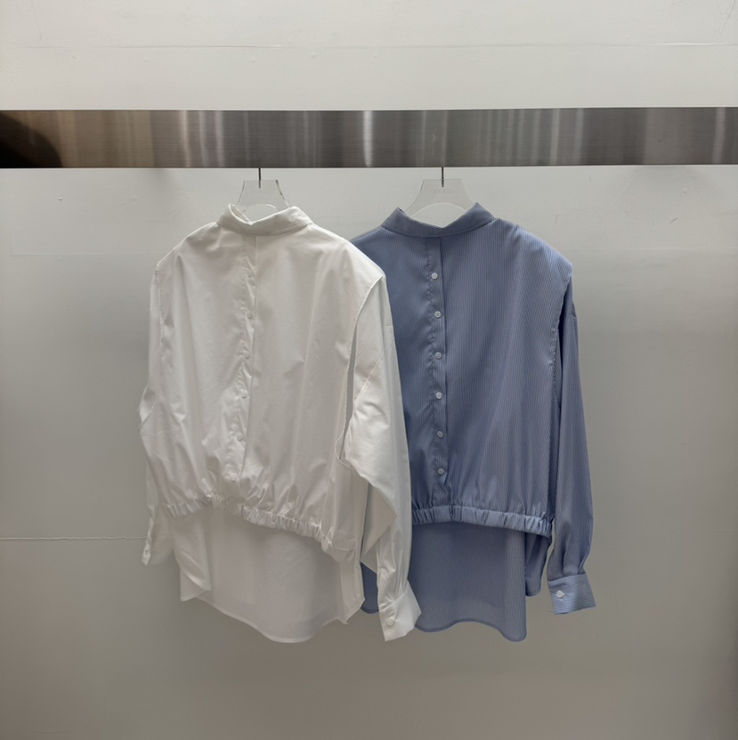 AMOOD韓國代購女裝新款推薦時尚職業真品襯衫蕾絲衫雙排扣AMOOD襯衫/蕾絲衫