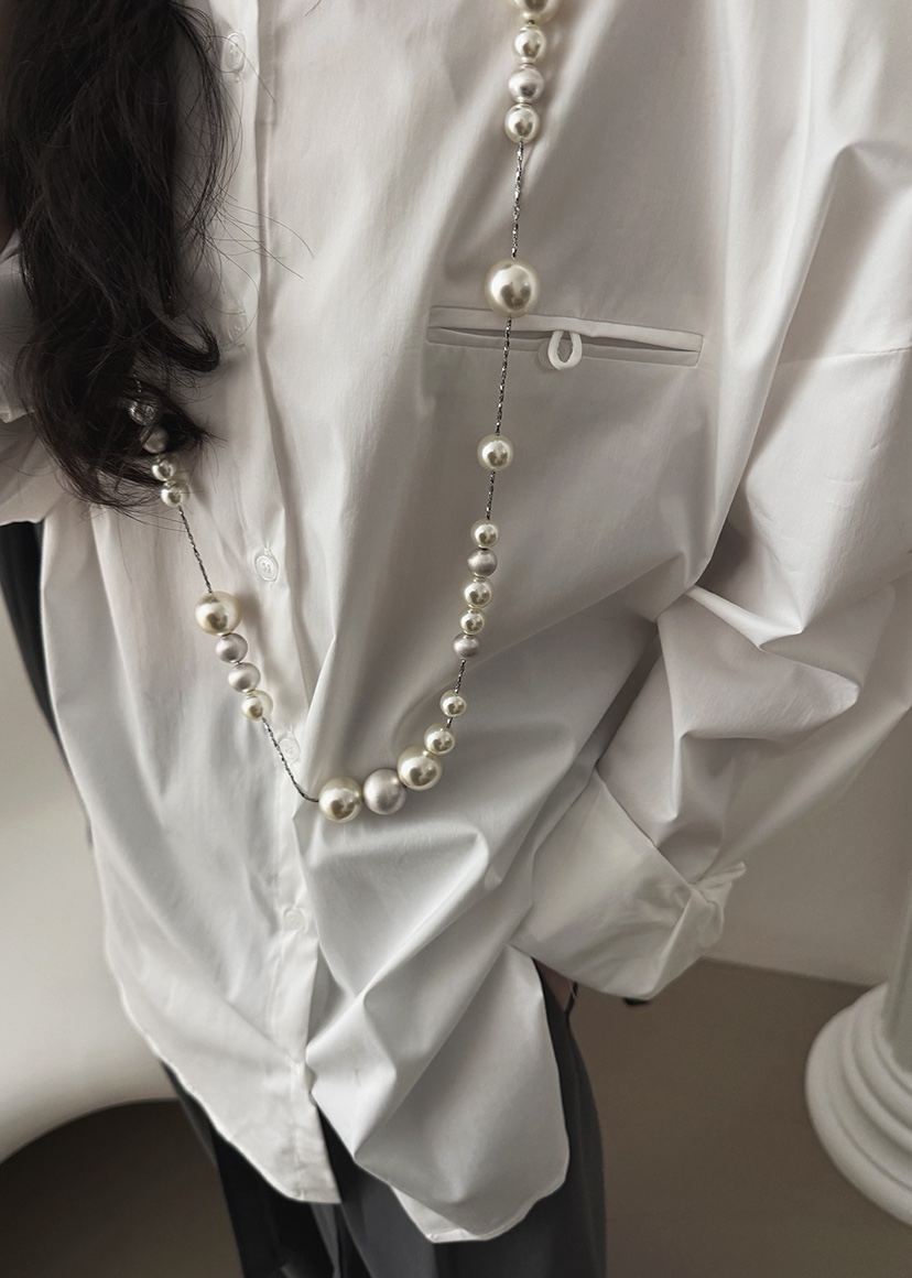 AMOOD韓國代購女裝新款推薦時尚職業真品襯衫蕾絲衫雙排扣AMOOD襯衫/蕾絲衫