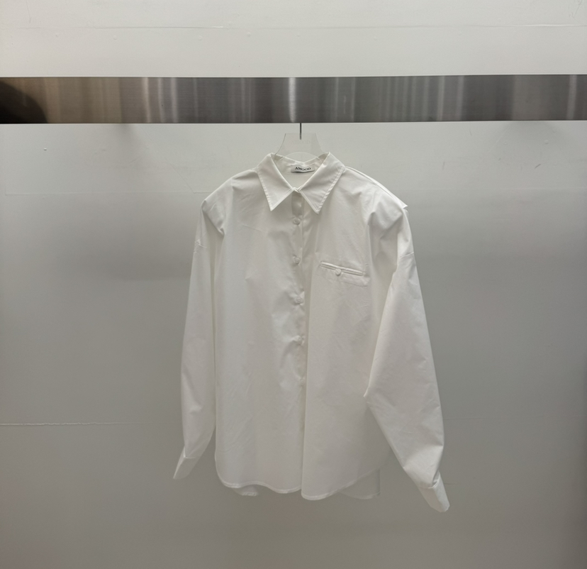 AMOOD韓國代購女裝新款推薦時尚職業真品襯衫蕾絲衫雙排扣AMOOD襯衫/蕾絲衫圖色1