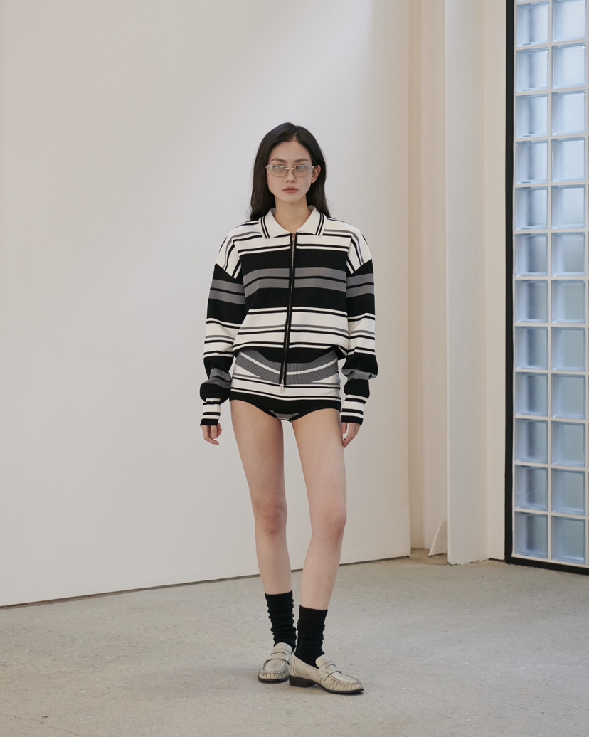 STAGE韓國代購女裝新款人氣休閑時尚推薦熱賣職業針織衫拉鏈STAGE針織衫