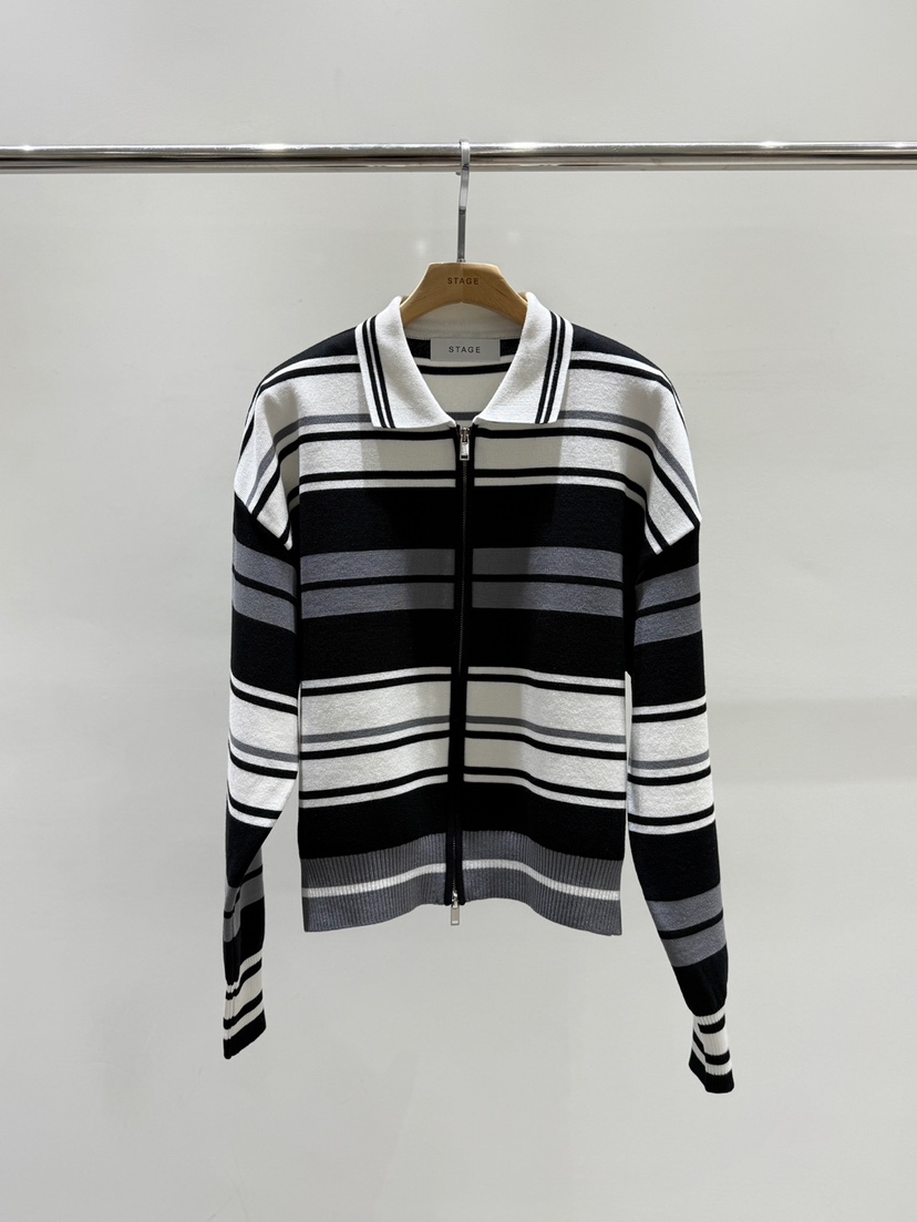 STAGE韓國代購女裝新款人氣休閑時尚推薦熱賣職業針織衫拉鏈STAGE針織衫圖色2