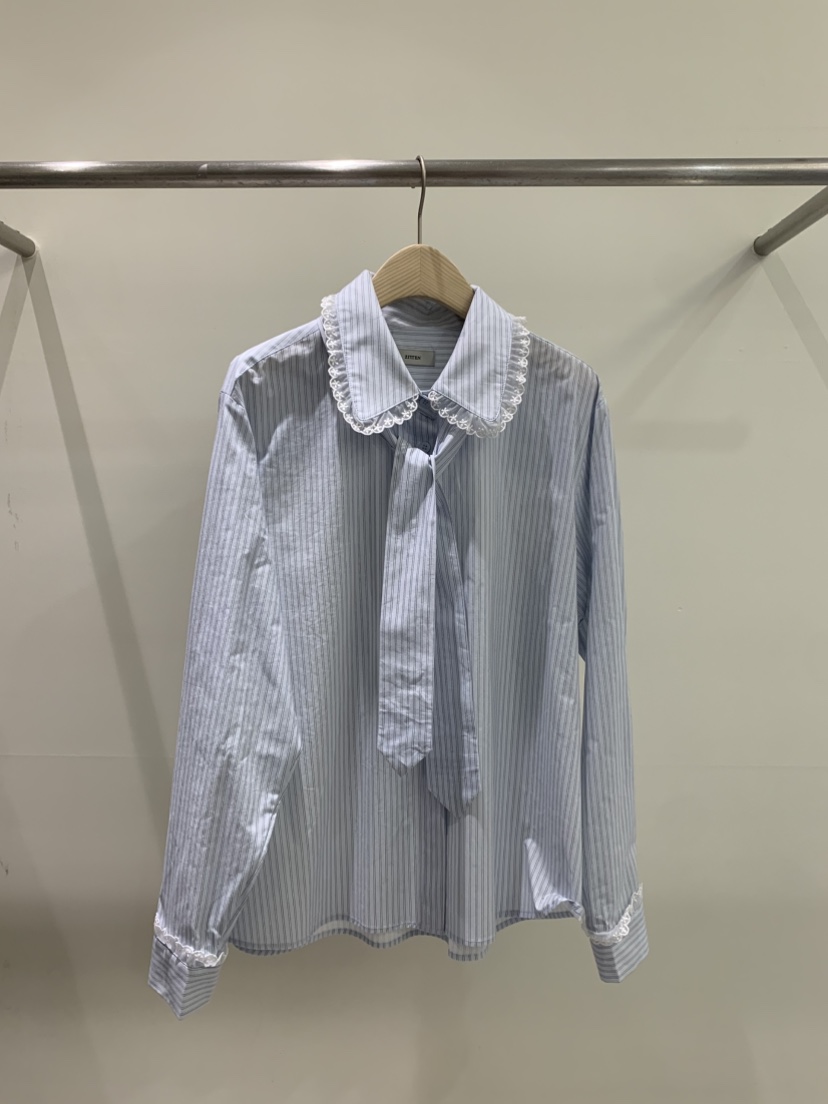 ZITTEN韓國直郵女裝新品職業推薦休閑襯衫蕾絲衫系帶蕾絲ZITTEN襯衫/蕾絲衫圖色2