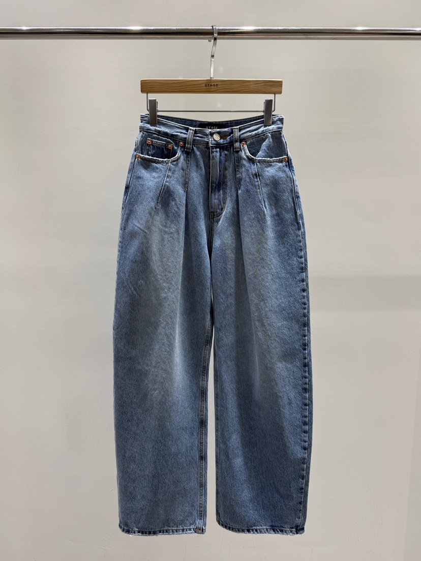 STAGE韓國代購女士新品人氣休閑時尚推薦真品熱賣26春夏牛仔褲STAGE牛仔褲圖色1