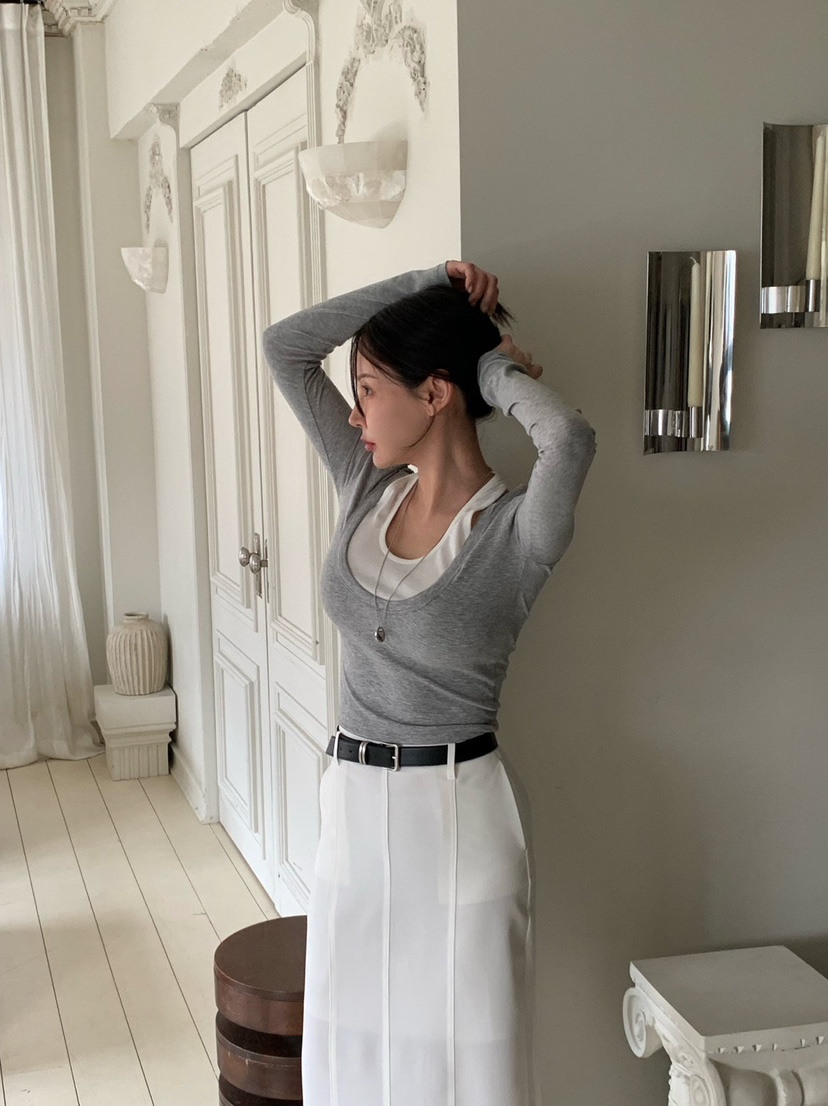 REVE CITE-L東大門實拍女士新款時尚真品長裙不含腰帶開衩REVE CITE-L長裙