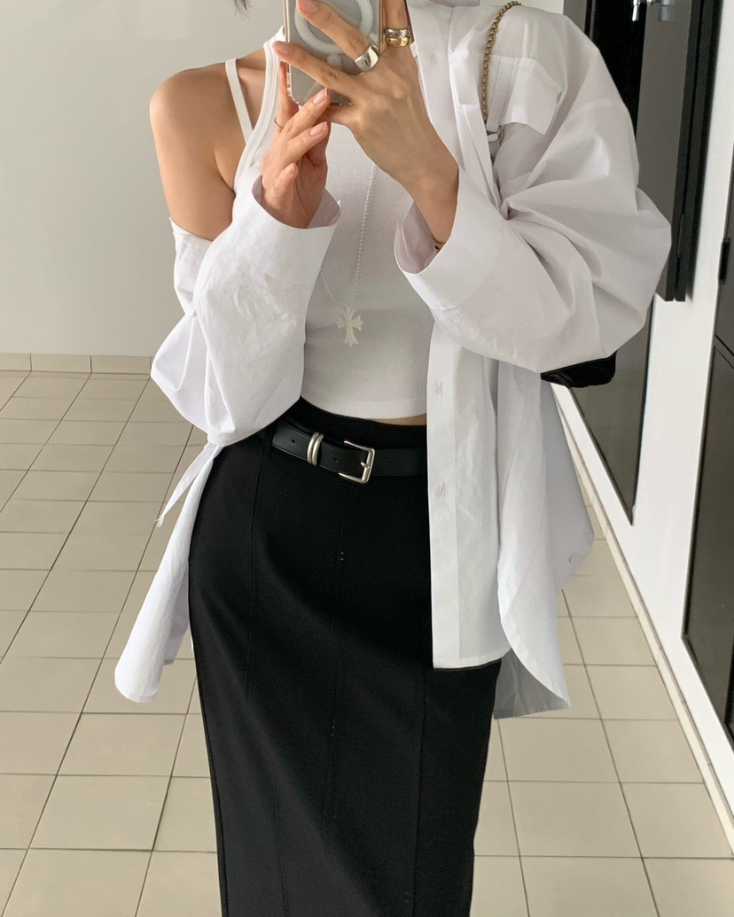 REVE CITE-L東大門實拍女士新款時尚真品長裙不含腰帶開衩REVE CITE-L長裙