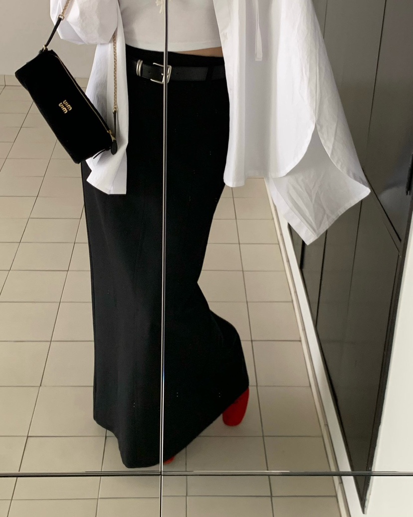 REVE CITE-L東大門實拍女士新款時尚真品長裙不含腰帶開衩REVE CITE-L長裙