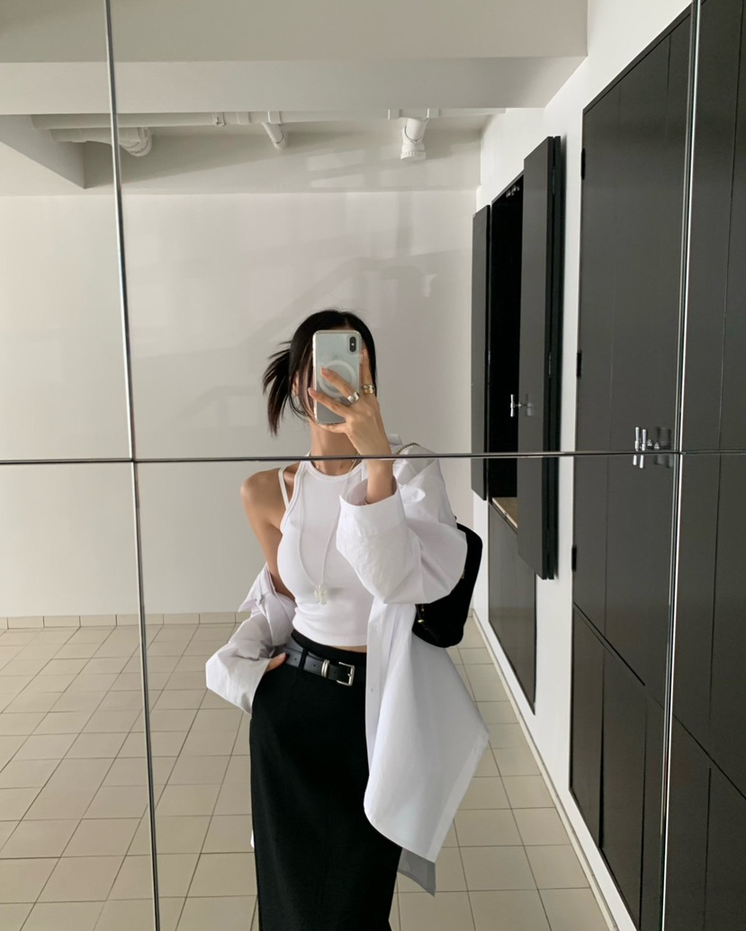 REVE CITE-L東大門實拍女士新款時尚真品長裙不含腰帶開衩REVE CITE-L長裙