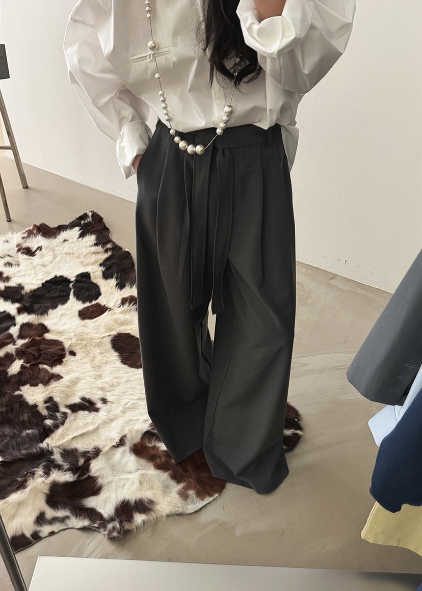 AMOOD東大門直郵女士新品時尚推薦26春夏休閑休閑褲含腰帶AMOOD休閑褲