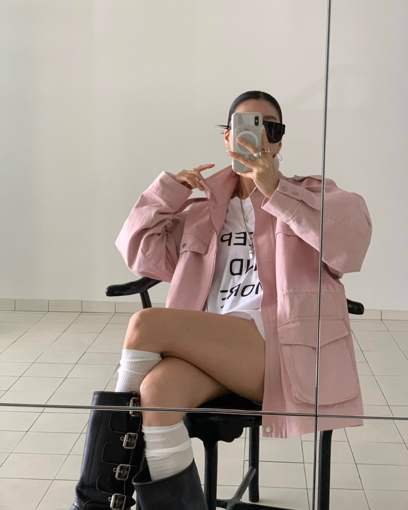 REVE CITE-L東大門實拍女士新款26春夏職業休閑夾克口袋REVE CITE-L夾克