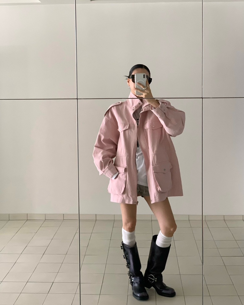 REVE CITE-L東大門實拍女士新款26春夏職業休閑夾克口袋REVE CITE-L夾克