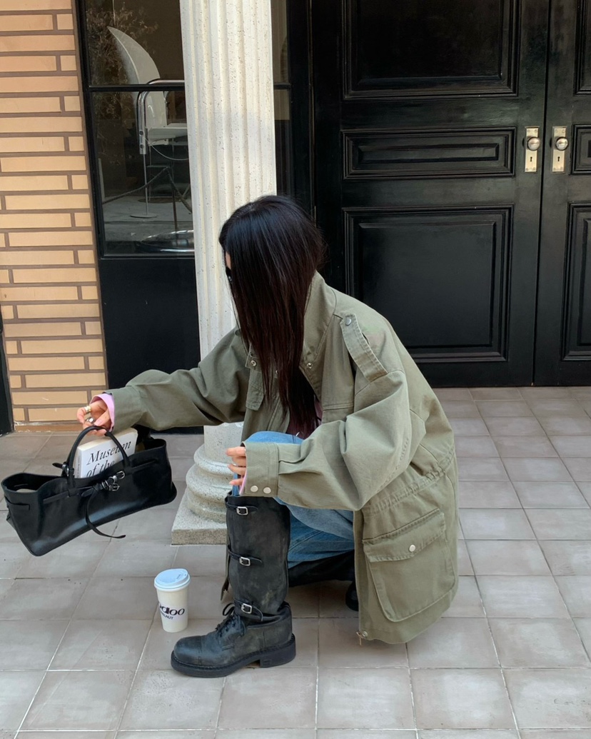 REVE CITE-L東大門實拍女士新款26春夏職業休閑夾克口袋REVE CITE-L夾克