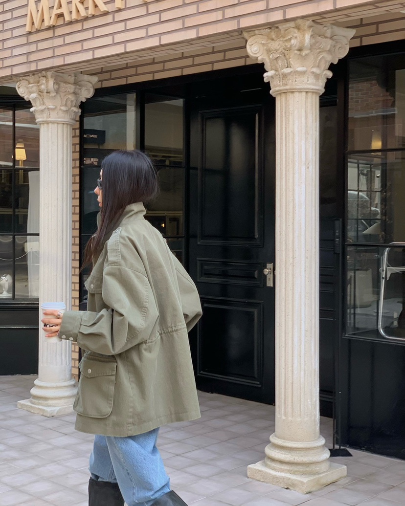 REVE CITE-L東大門實拍女士新款26春夏職業休閑夾克口袋REVE CITE-L夾克