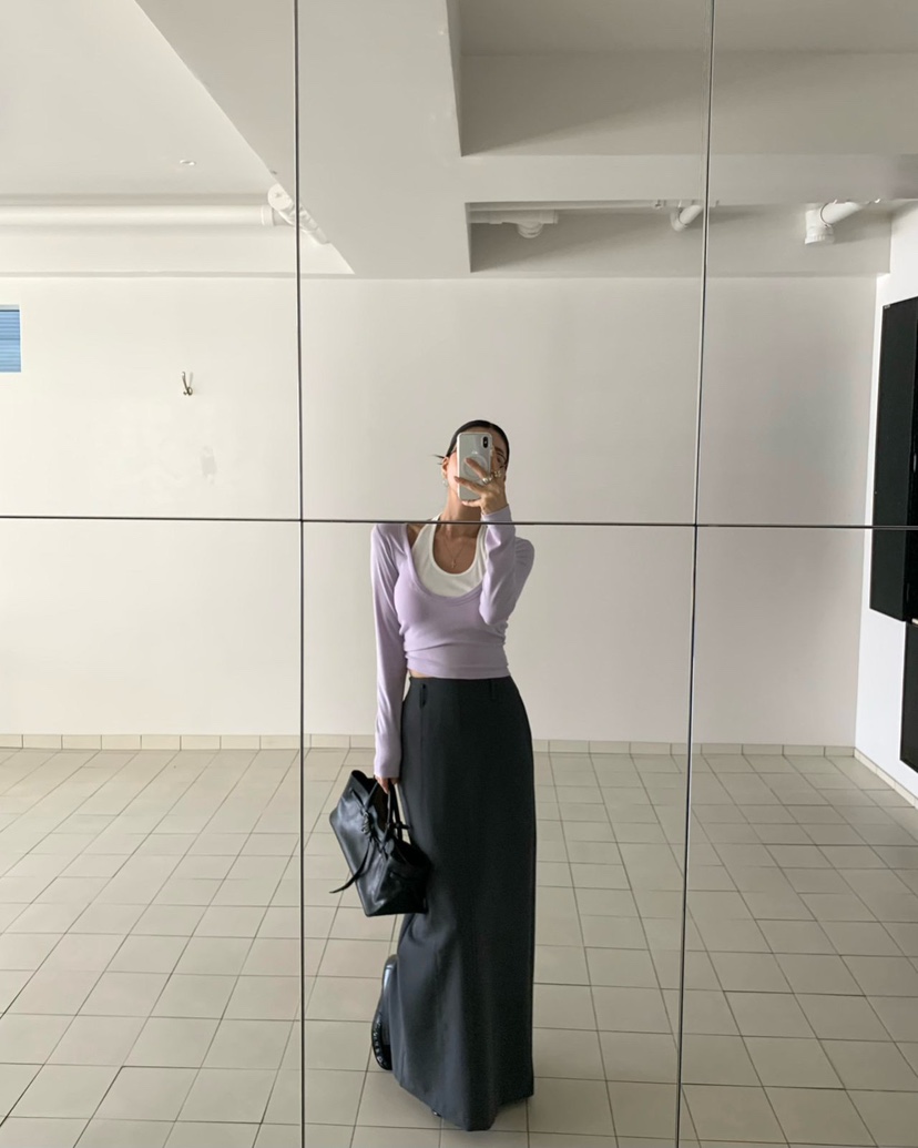 REVE CITE-L韓國直郵女裝新款真品休閑人氣長袖T恤假兩件REVE CITE-L長袖T恤