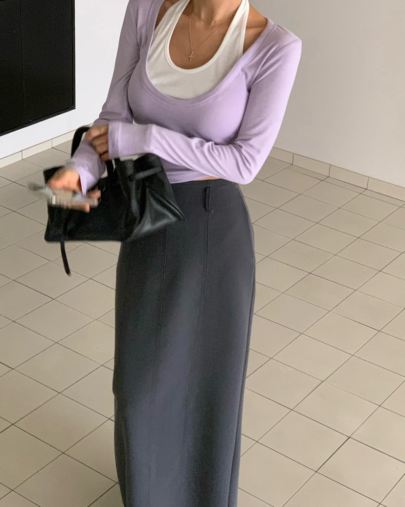 REVE CITE-L韓國直郵女裝新款真品休閑人氣長袖T恤假兩件REVE CITE-L長袖T恤