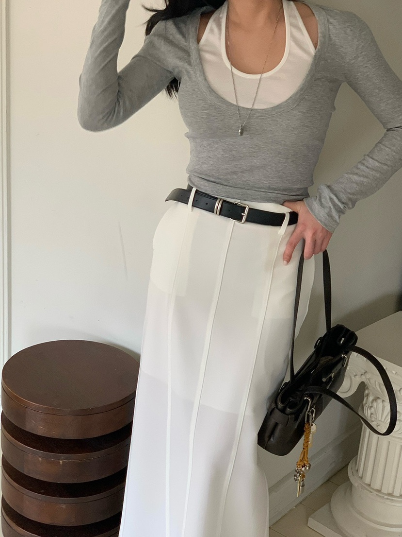 REVE CITE-L韓國直郵女裝新款真品休閑人氣長袖T恤假兩件REVE CITE-L長袖T恤