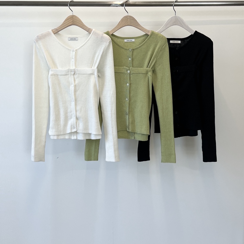 ANOTHER AVENUE韓國直郵女士新品推薦人氣真品套裝紐扣羅紋ANOTHER AVENUE套裝