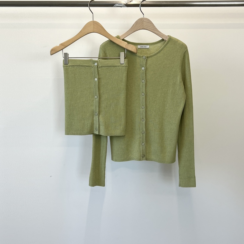 ANOTHER AVENUE韓國直郵女士新品推薦人氣真品套裝紐扣羅紋ANOTHER AVENUE套裝圖色1