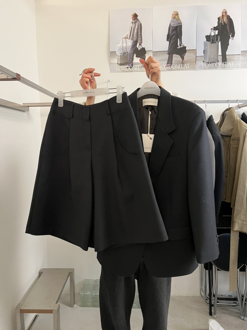 LONDON FLAT東大門代購女士新款時尚休閑短褲意大利羊毛LONDON FLAT短褲