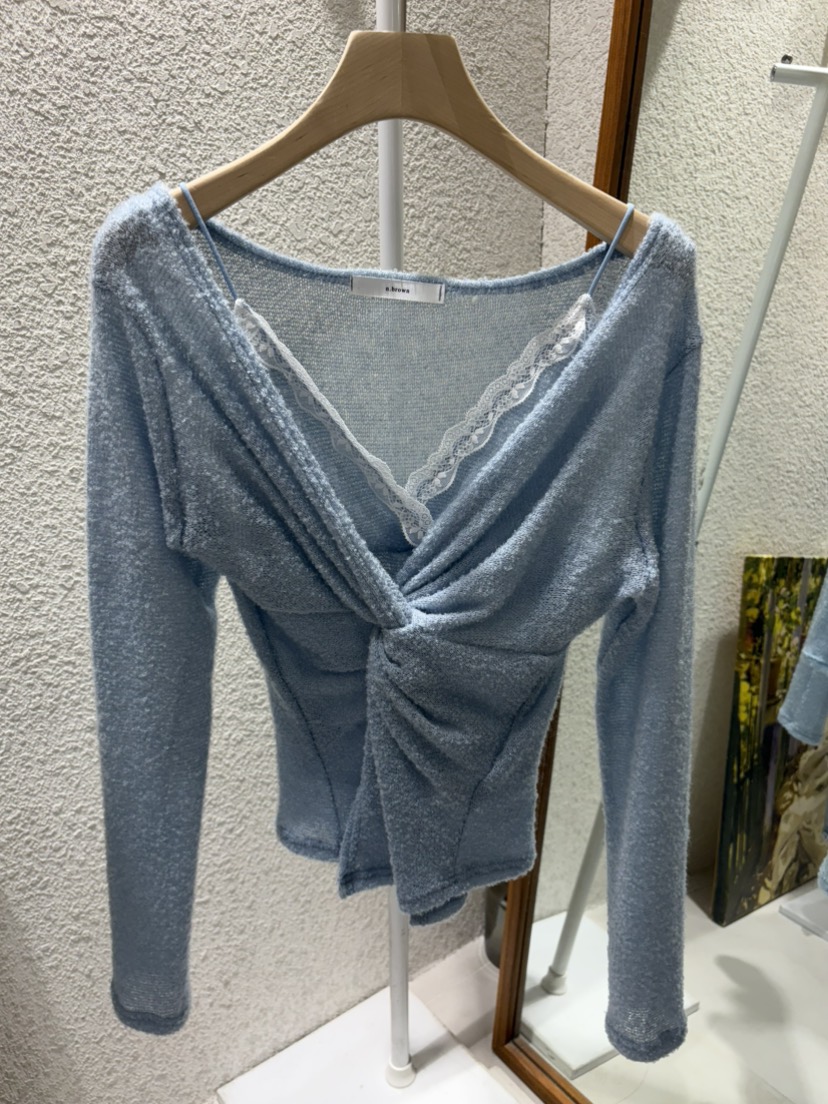 N BROWN東大門直郵女裝新款休閑職業襯衫蕾絲衫假兩件蕾絲N BROWN襯衫/蕾絲衫圖色2